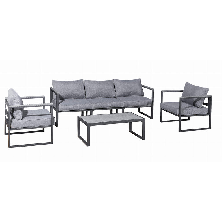 Salon de jardin 5 personnes Sevilla Gris