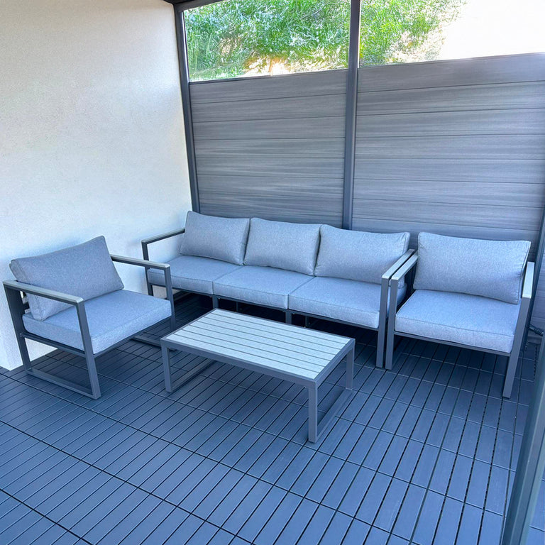 Salon de jardin 5 personnes Sevilla Gris - vue 3