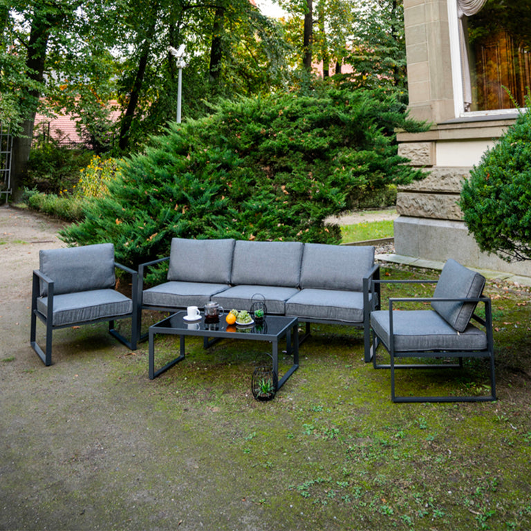Salon de jardin 5 personnes Sevilla Gris - vue 4