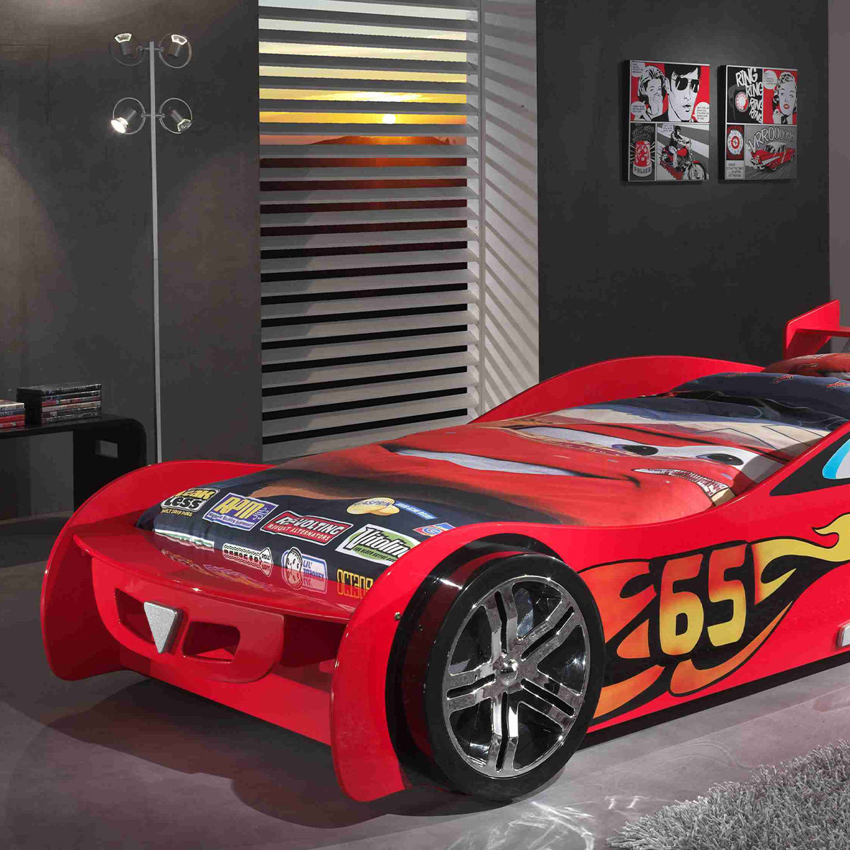 Lit 90x200 Le Mans Sommier inclus Vipack Car beds - Rouge - vue 3