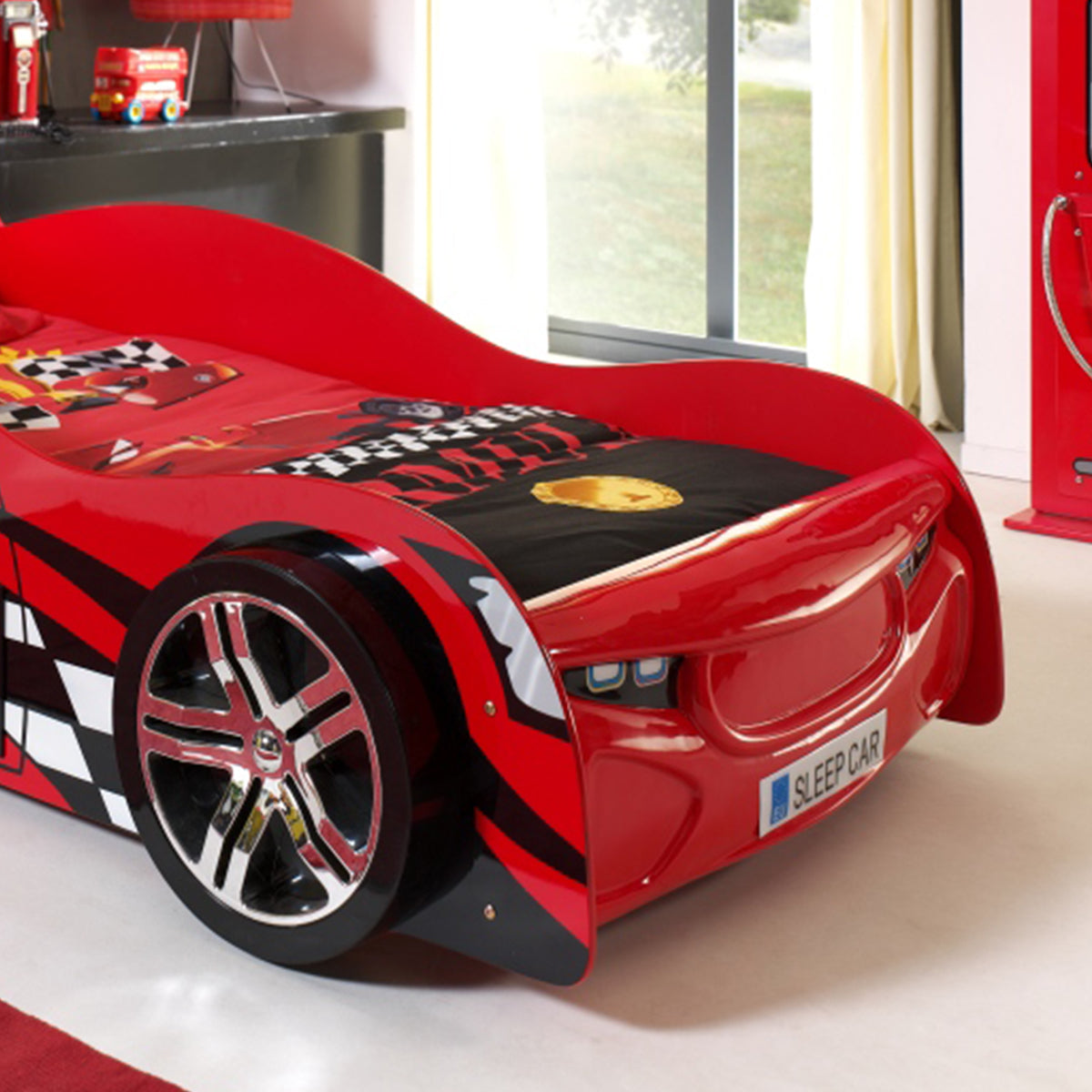 Lit 90x200 Night Speeder Sommier inclus Vipack Car beds - Rouge - vue 2