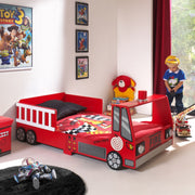 Lit 70x140 Camion pompier Sommier inclus Vipack Car beds - Rouge