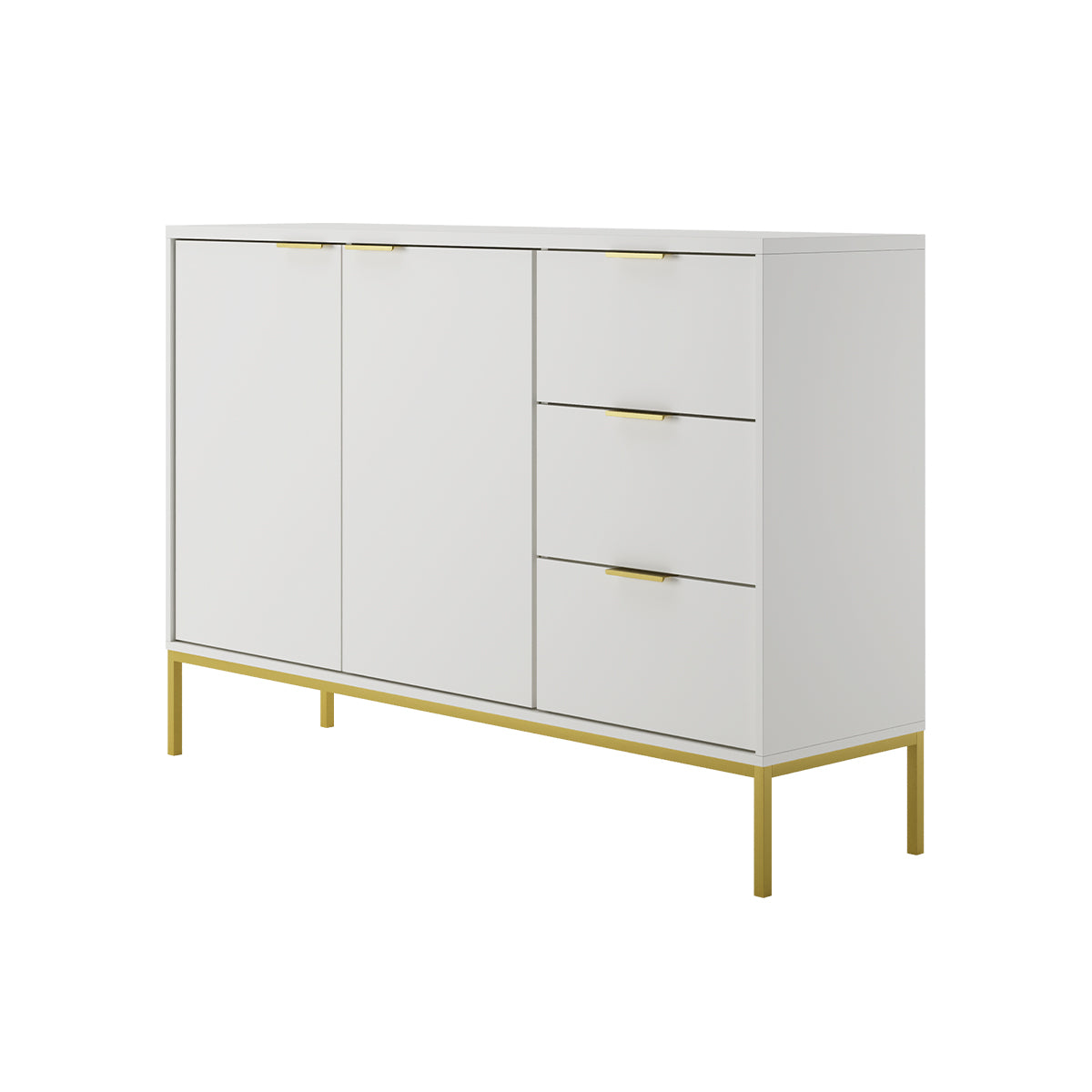 Buffet 2 portes 3 tiroirs Seattle Blanc - vue 4