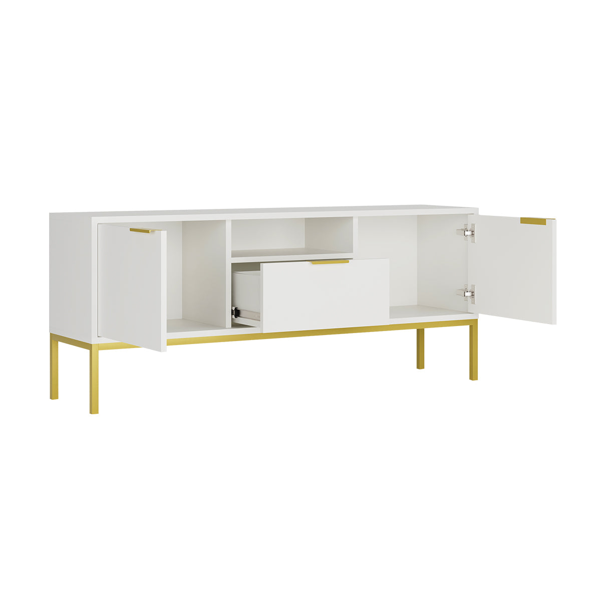 Meuble TV 135 cm Seattle Blanc - vue 3