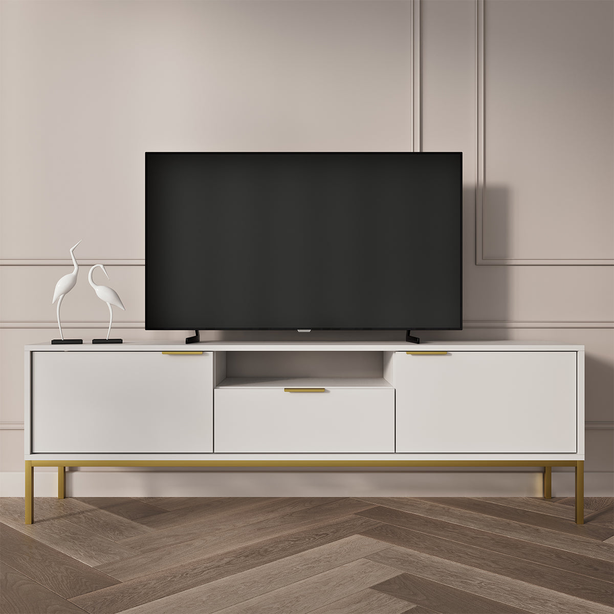 Meuble TV 135 cm Seattle Blanc - vue 5