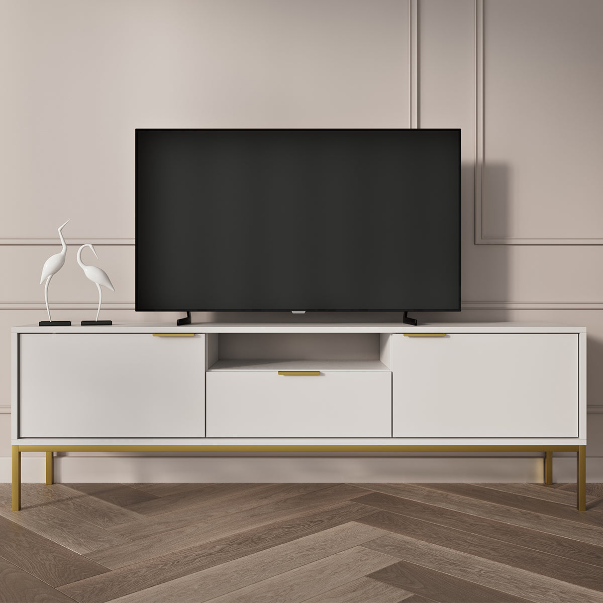 Meuble TV 175 cm Seattle Blanc - vue 5