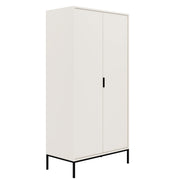 Armoire 2 portes Seattle Blanc Pieds noirs