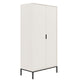 Armoire 2 portes Seattle Blanc Pieds noirs