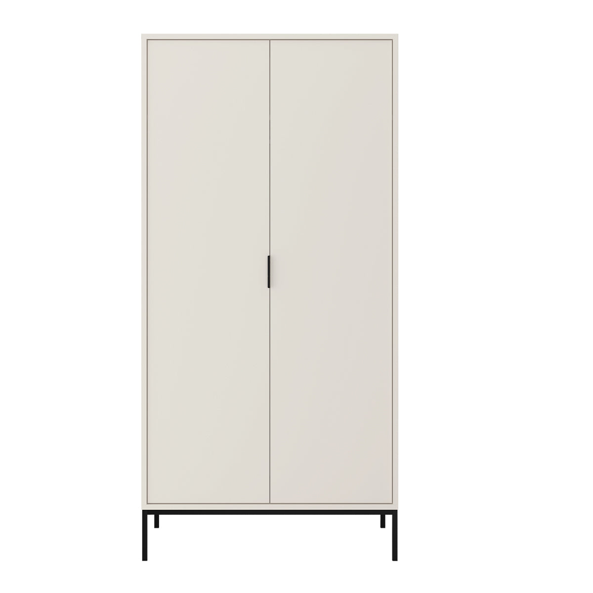 Armoire 2 portes Seattle Blanc Pieds noirs - vue 2
