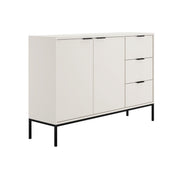 Buffet 2 portes 3 tiroirs Seattle Blanc Pieds noirs