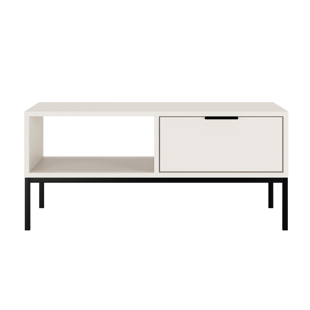 Table basse 100 cm Seattle Blanc Pieds noirs - vue 2