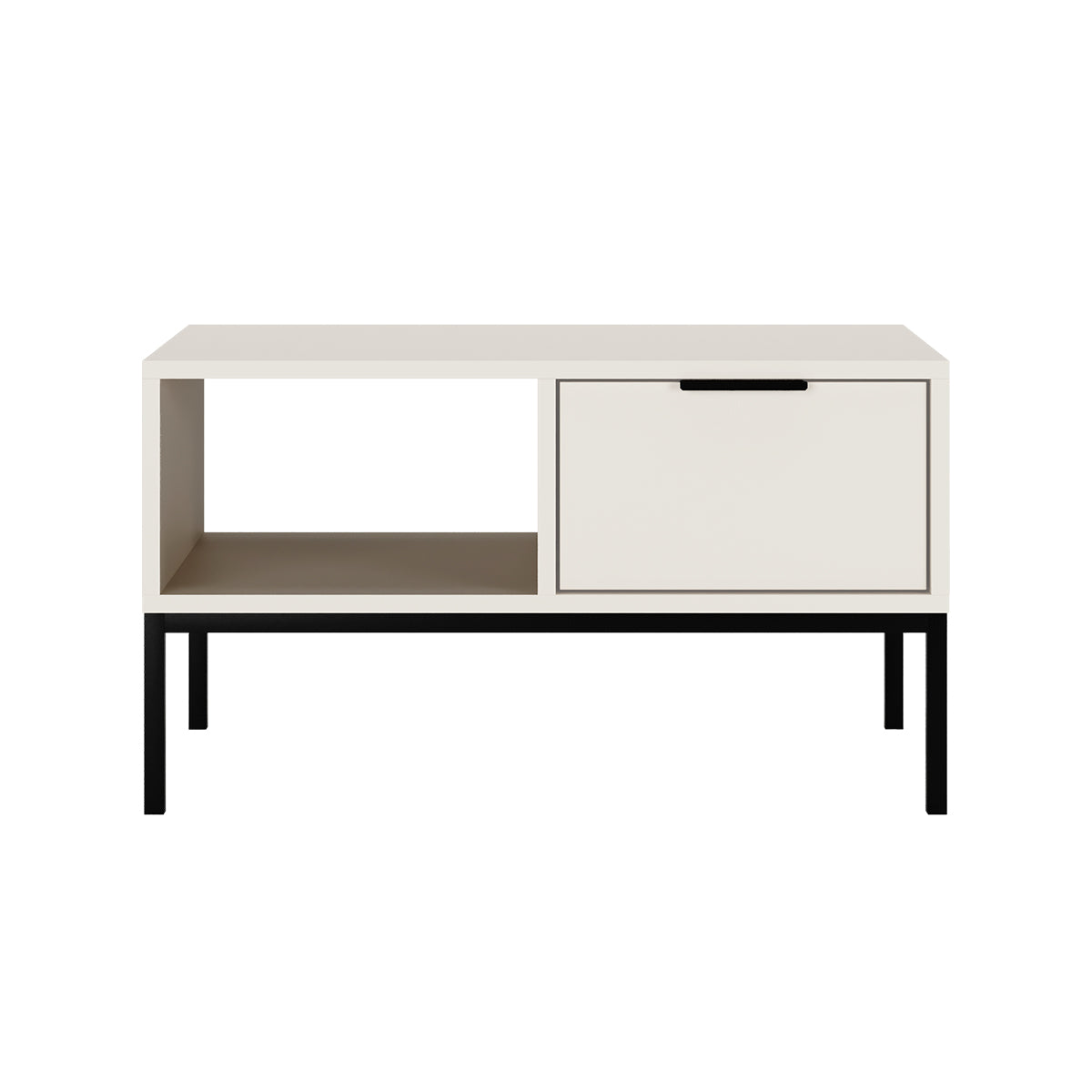 Table basse 80 cm Seattle Blanc Pieds noirs - vue 2