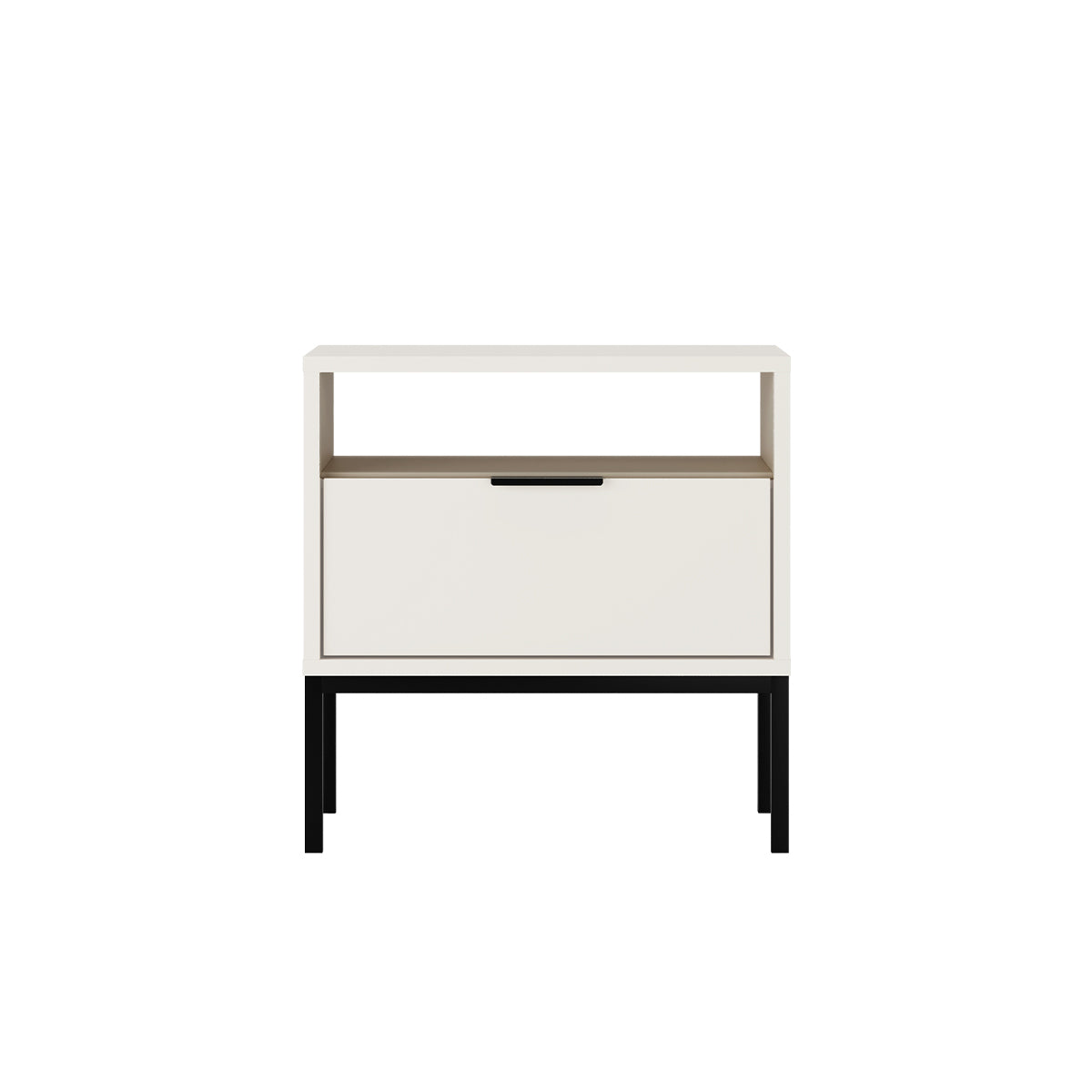 Table de chevet Seattle Blanc Pieds noirs - vue 2