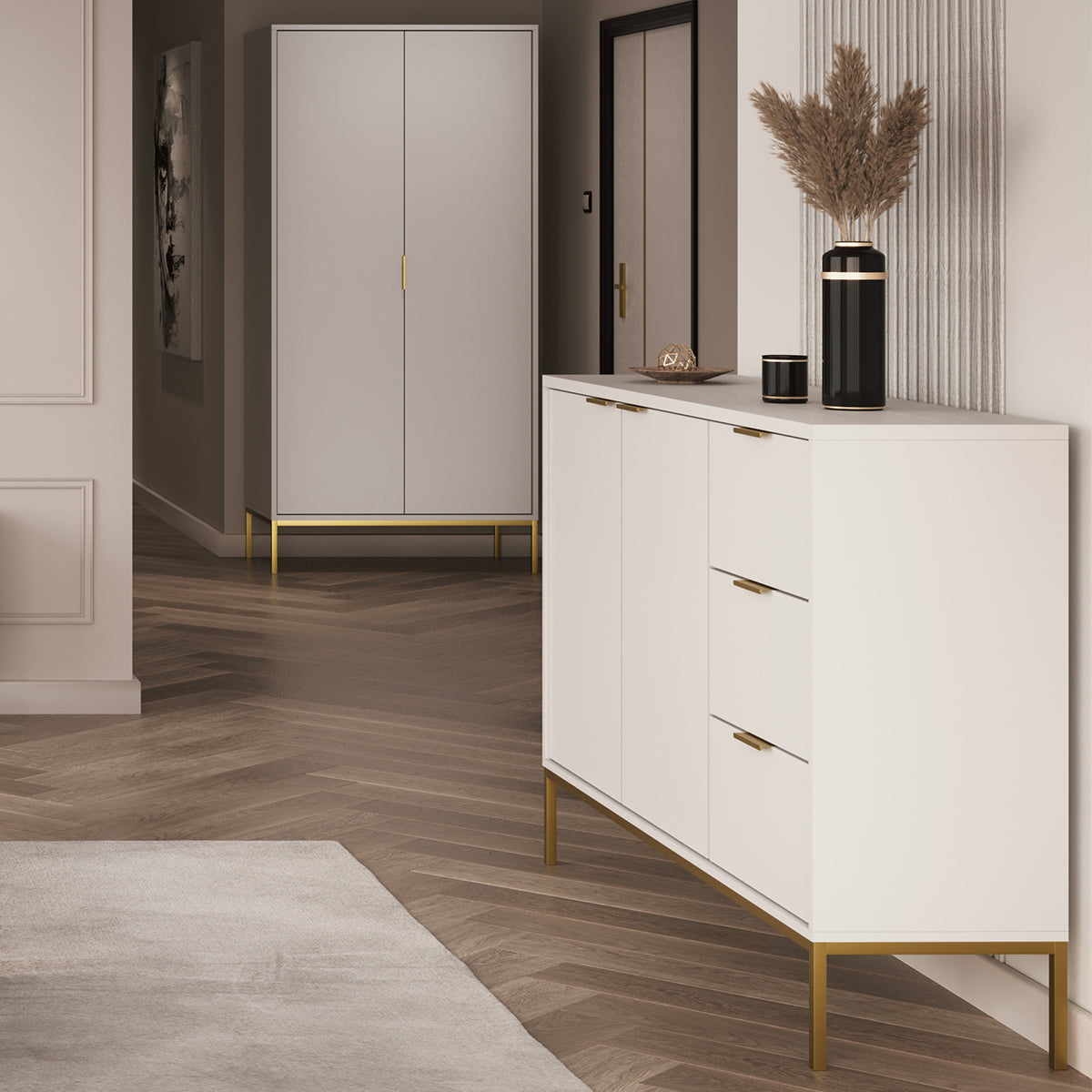Buffet 2 portes 3 tiroirs Seattle Blanc - vue 6