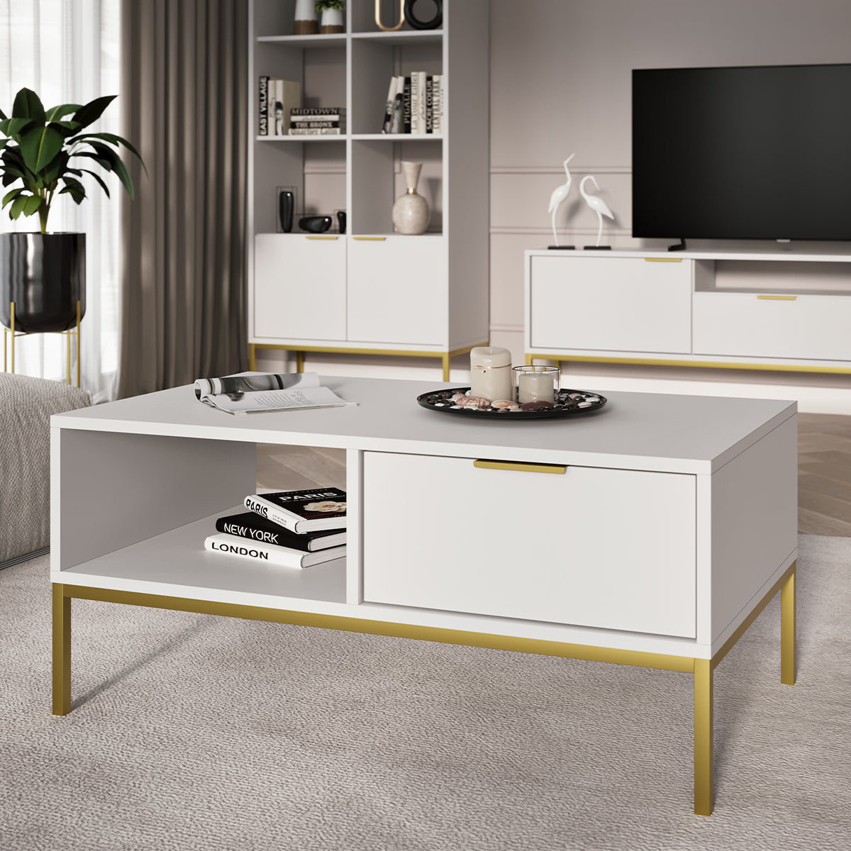Table basse 100 cm Seattle Blanc - vue 5