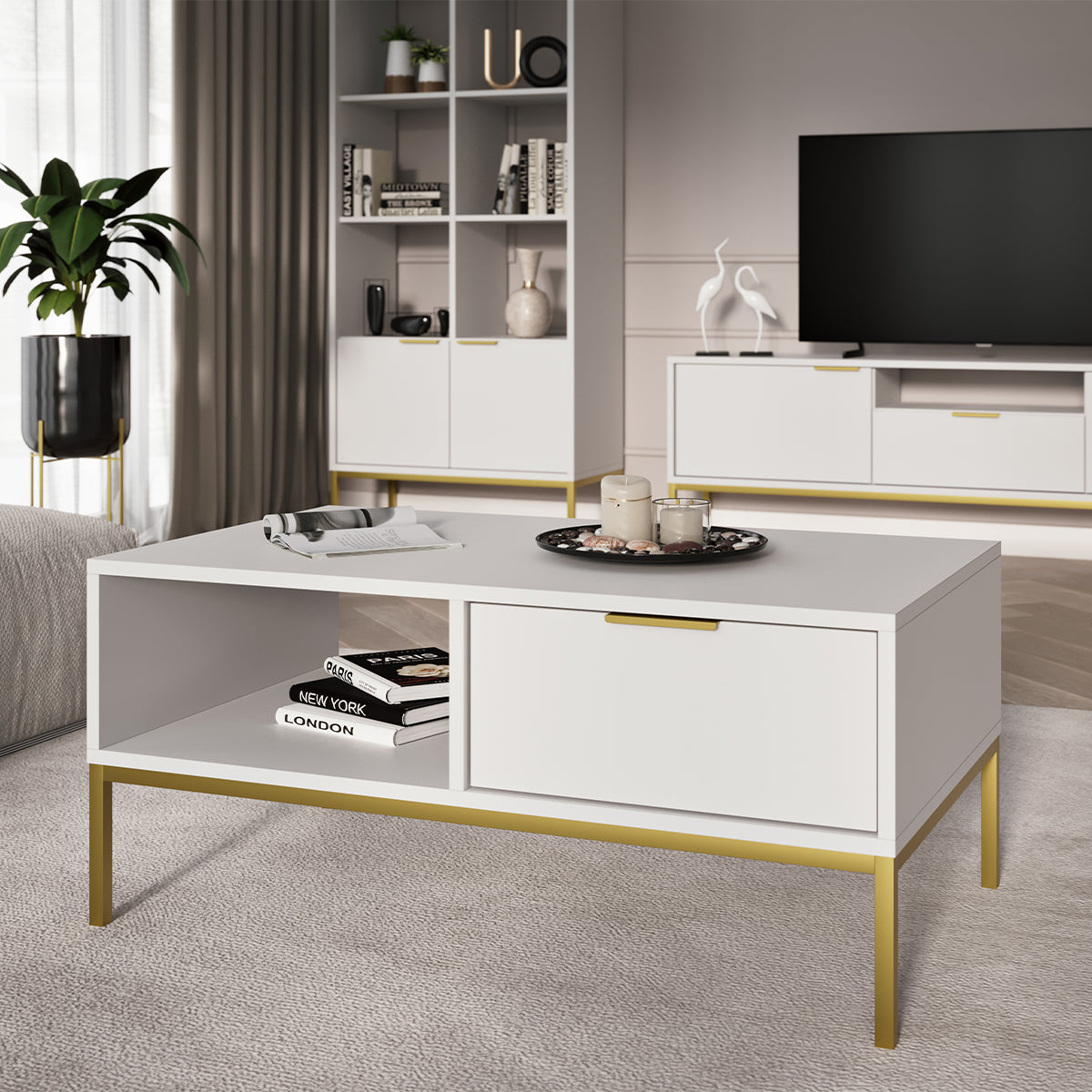 Table basse 80 cm Seattle Blanc - vue 5