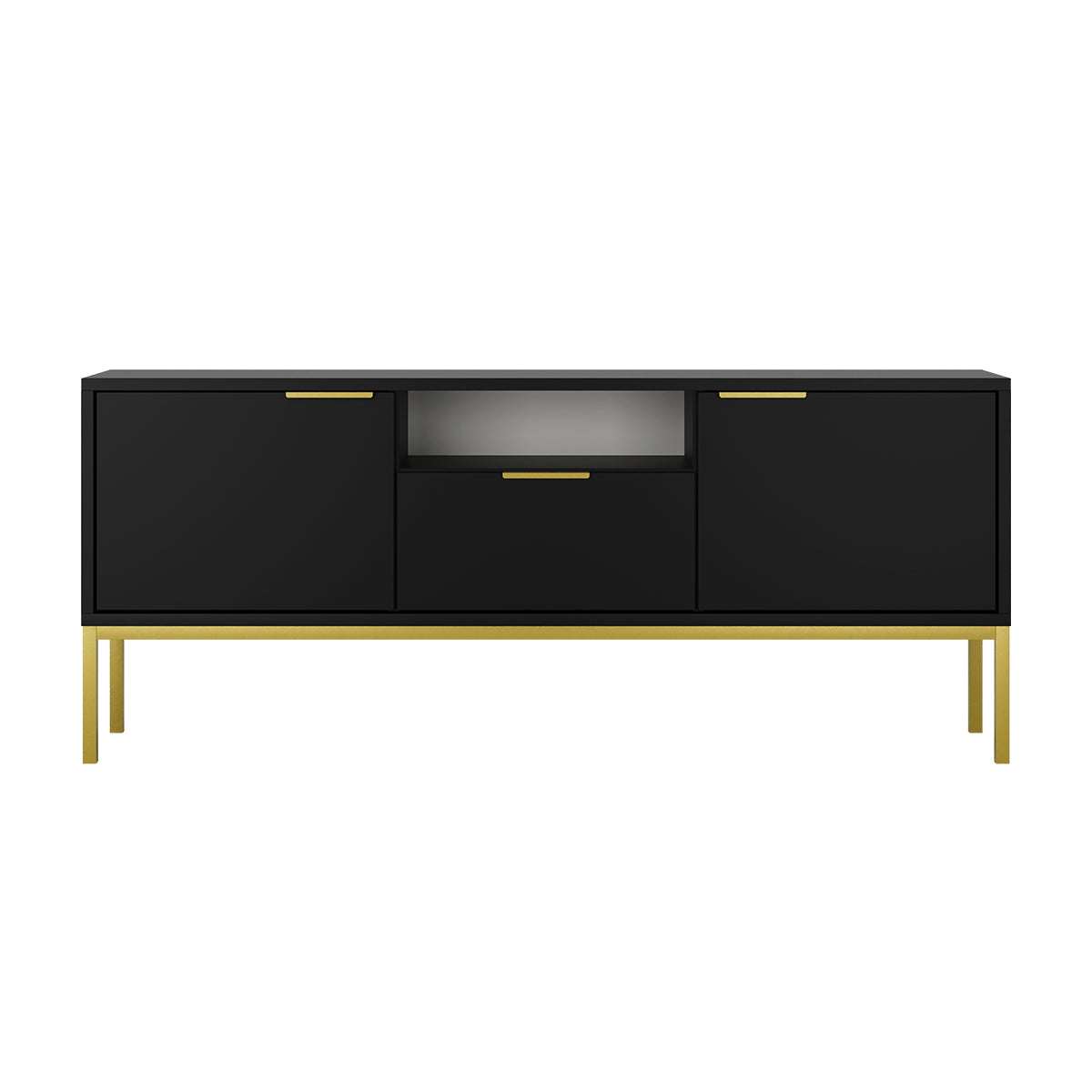 Meuble TV 135 cm Seattle Noir - vue 2