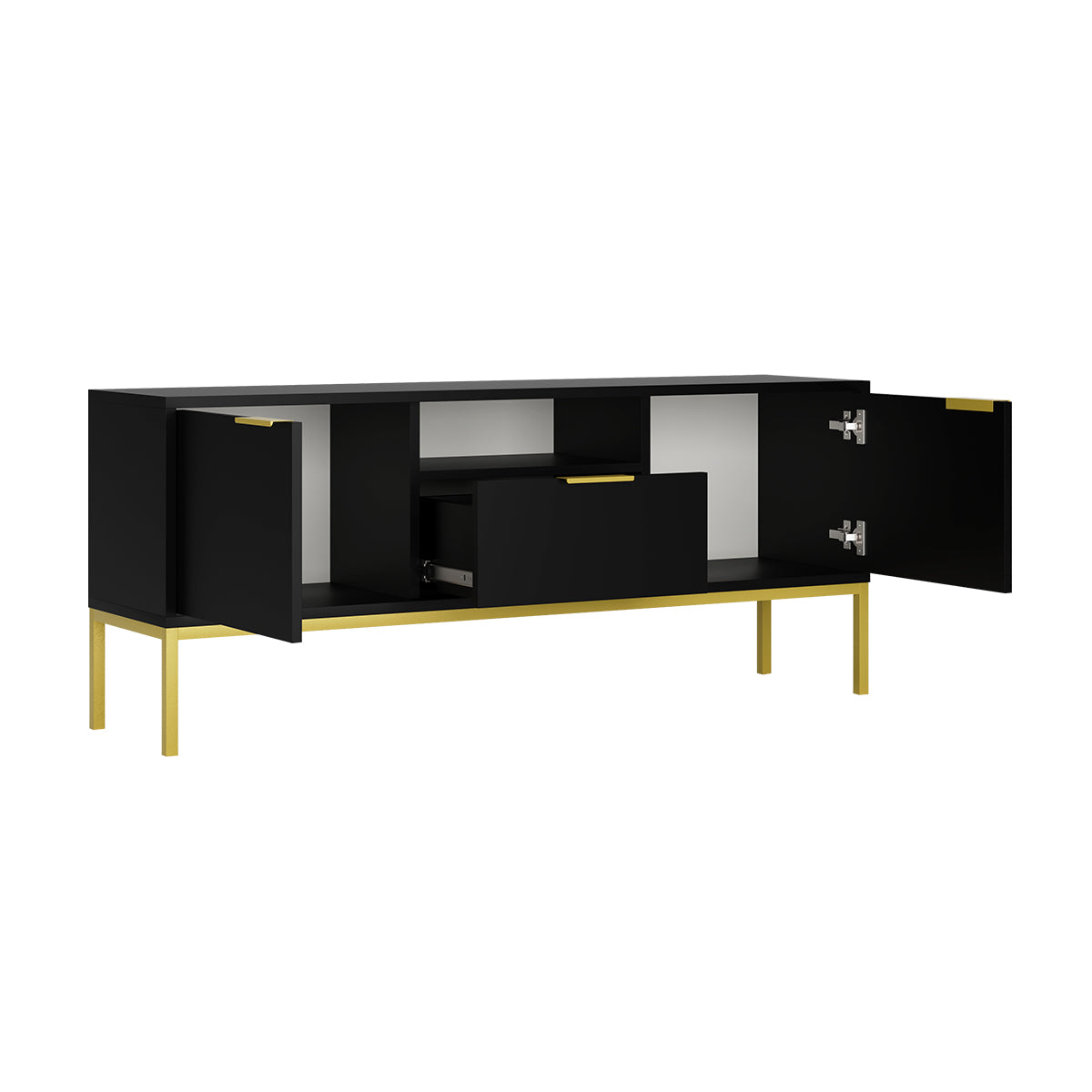 Meuble TV 135 cm Seattle Noir - vue 3