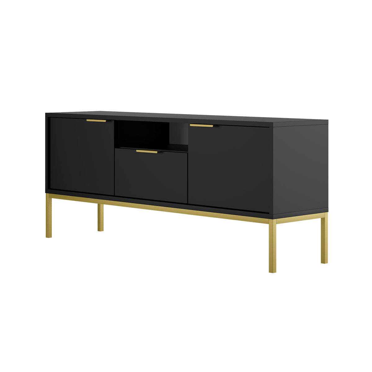 Meuble TV 135 cm Seattle Noir - vue 4