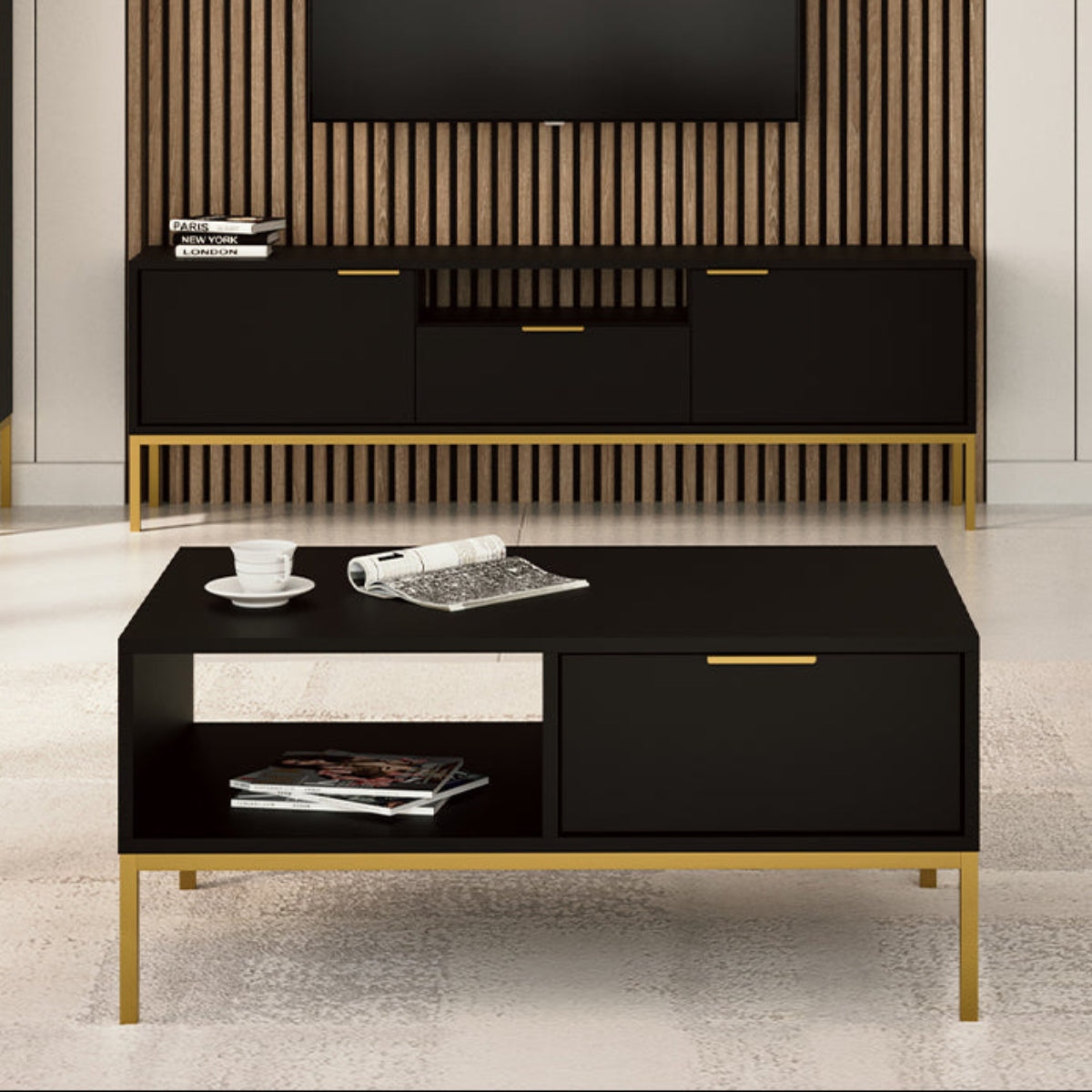 Table basse 100 cm Seattle Noir
