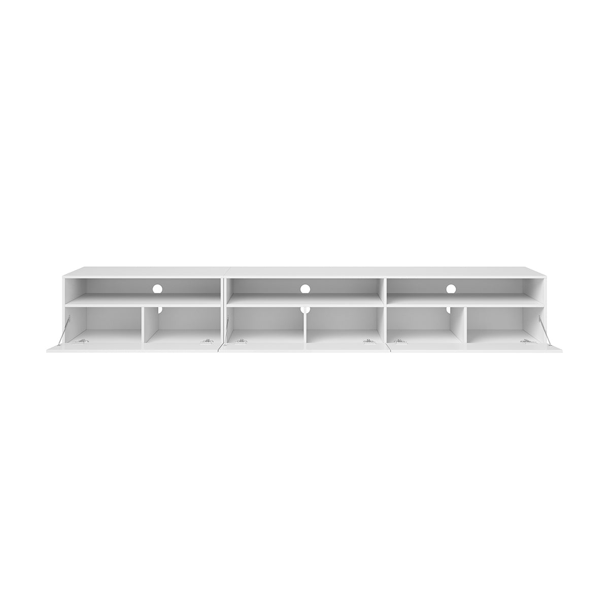 Meuble TV sur pied ou mural 1 tiroir 270 cm Sloan Blanc - vue 2