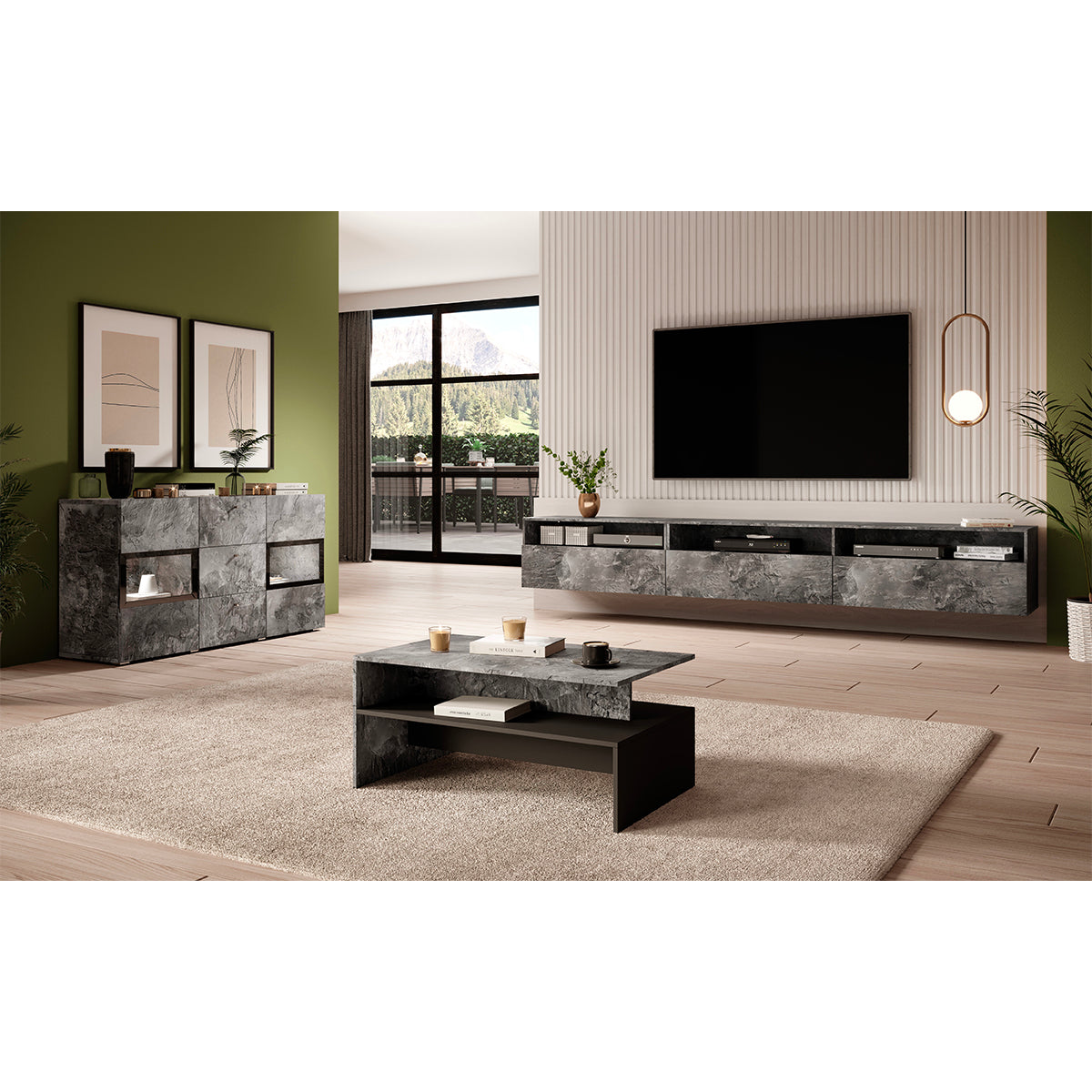 Table basse Sloan Béton foncé - vue 4