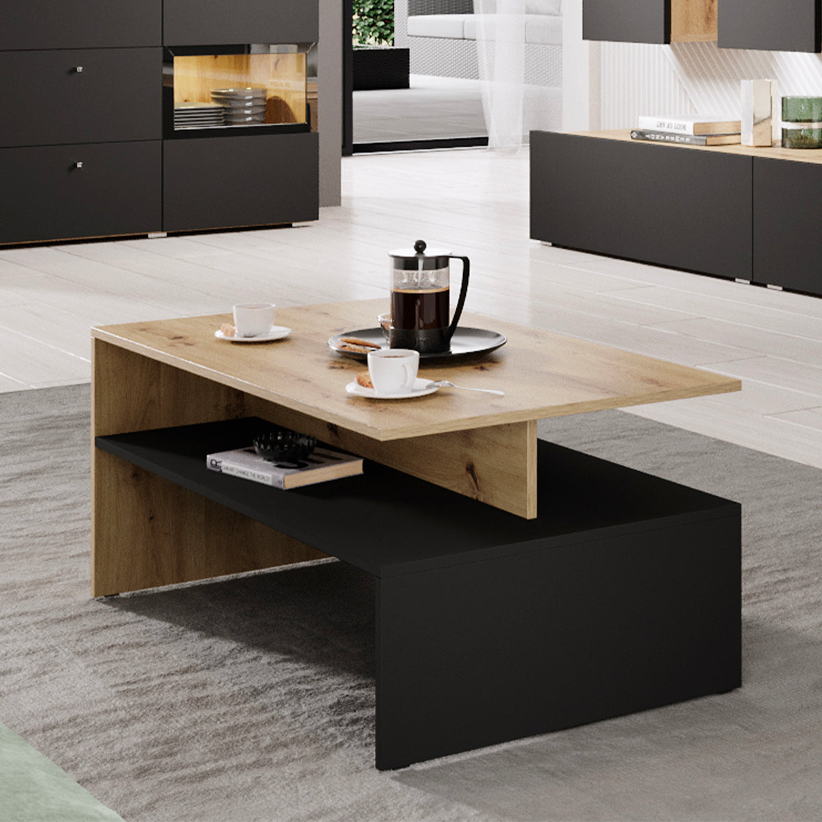 Table basse Sloan Noir et Bois - vue 3