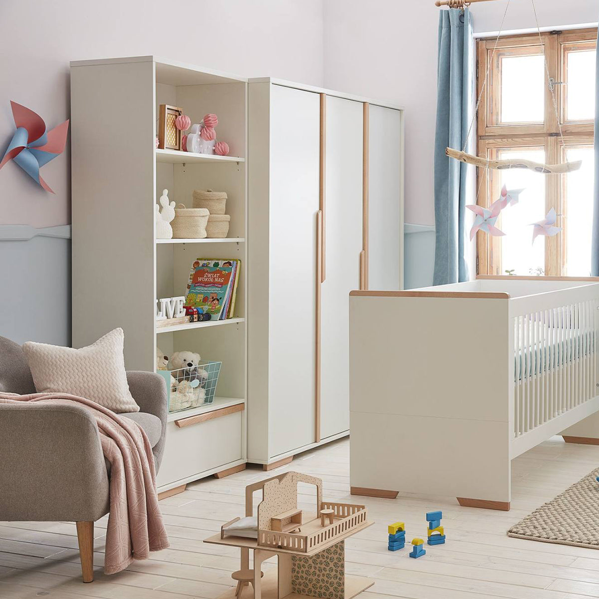 Bibliothèque Pinio Snap Blanc et bois - vue 3