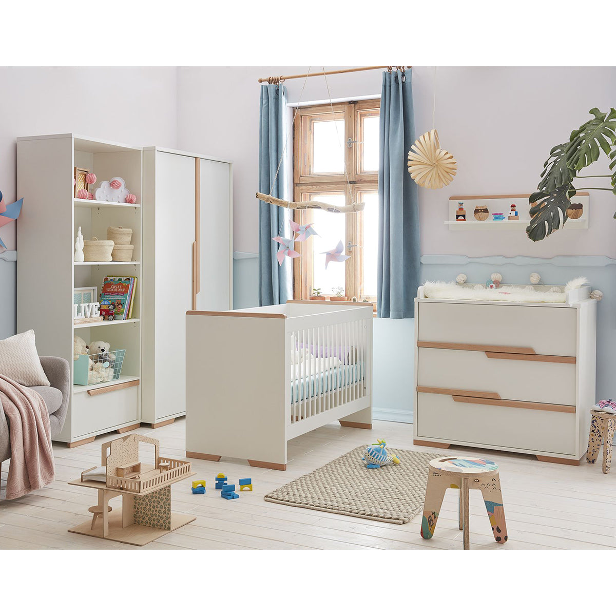 Lit bébé et Armoire Pinio Snap Blanc et bois - vue 6