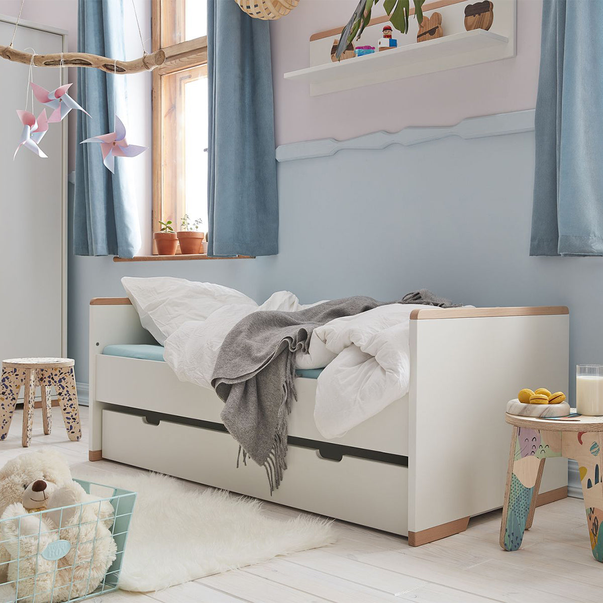 Lit bébé et Armoire Pinio Snap Blanc et bois - vue 9