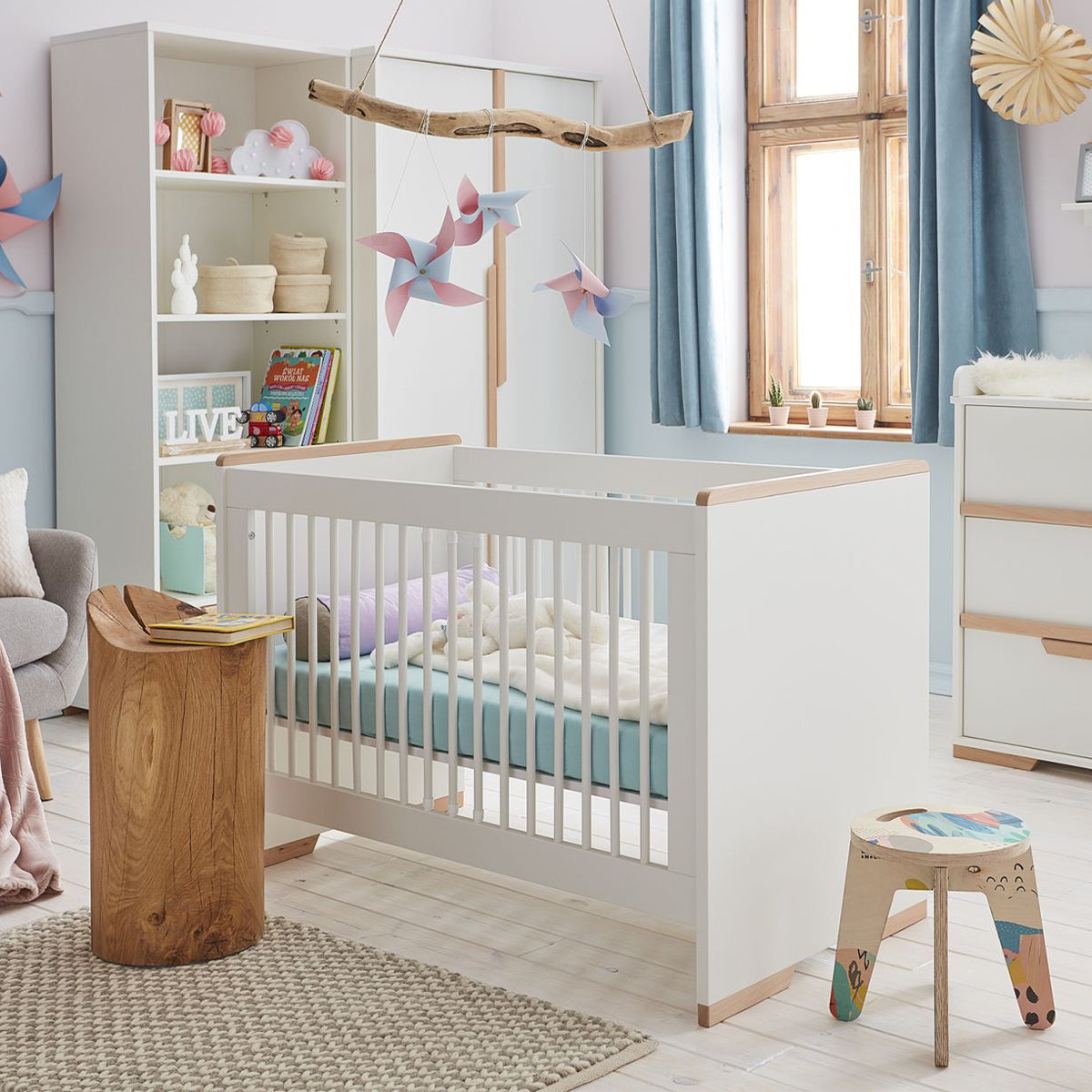 Lit bébé évolutif Pinio Snap Blanc et bois - vue 5