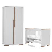 Lit bébé et Armoire Pinio Snap Blanc et bois