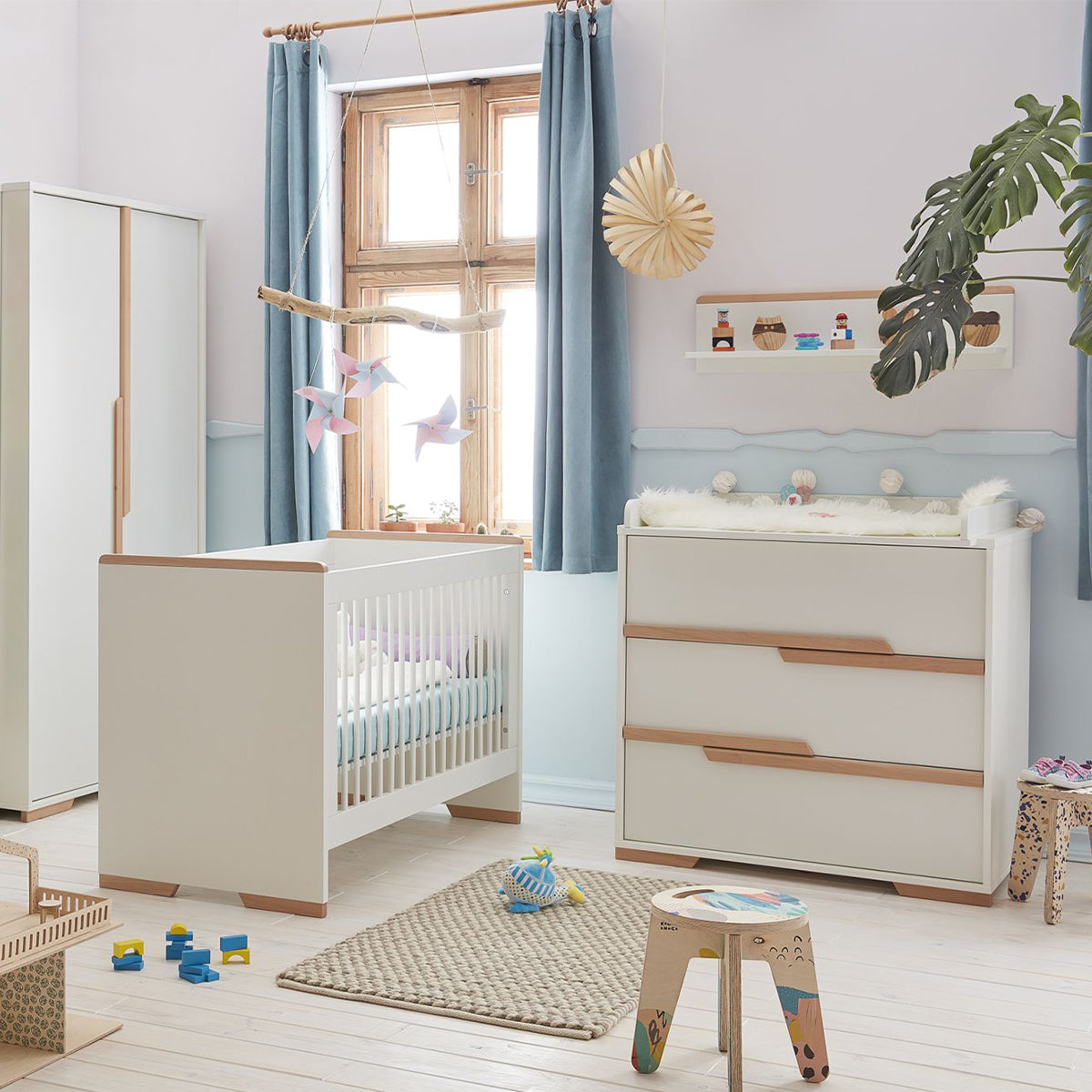 Lit bébé Pinio Snap Blanc et bois - vue 5