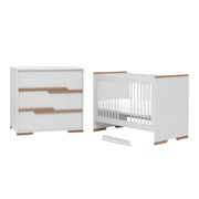 Lit bébé et commode à langer Pinio Snap Blanc et bois