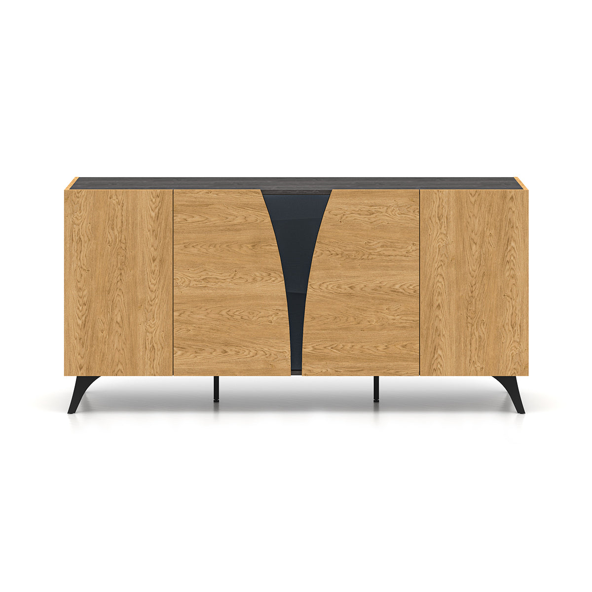 Buffet 5 portes Soah Bois et Noir - vue 3
