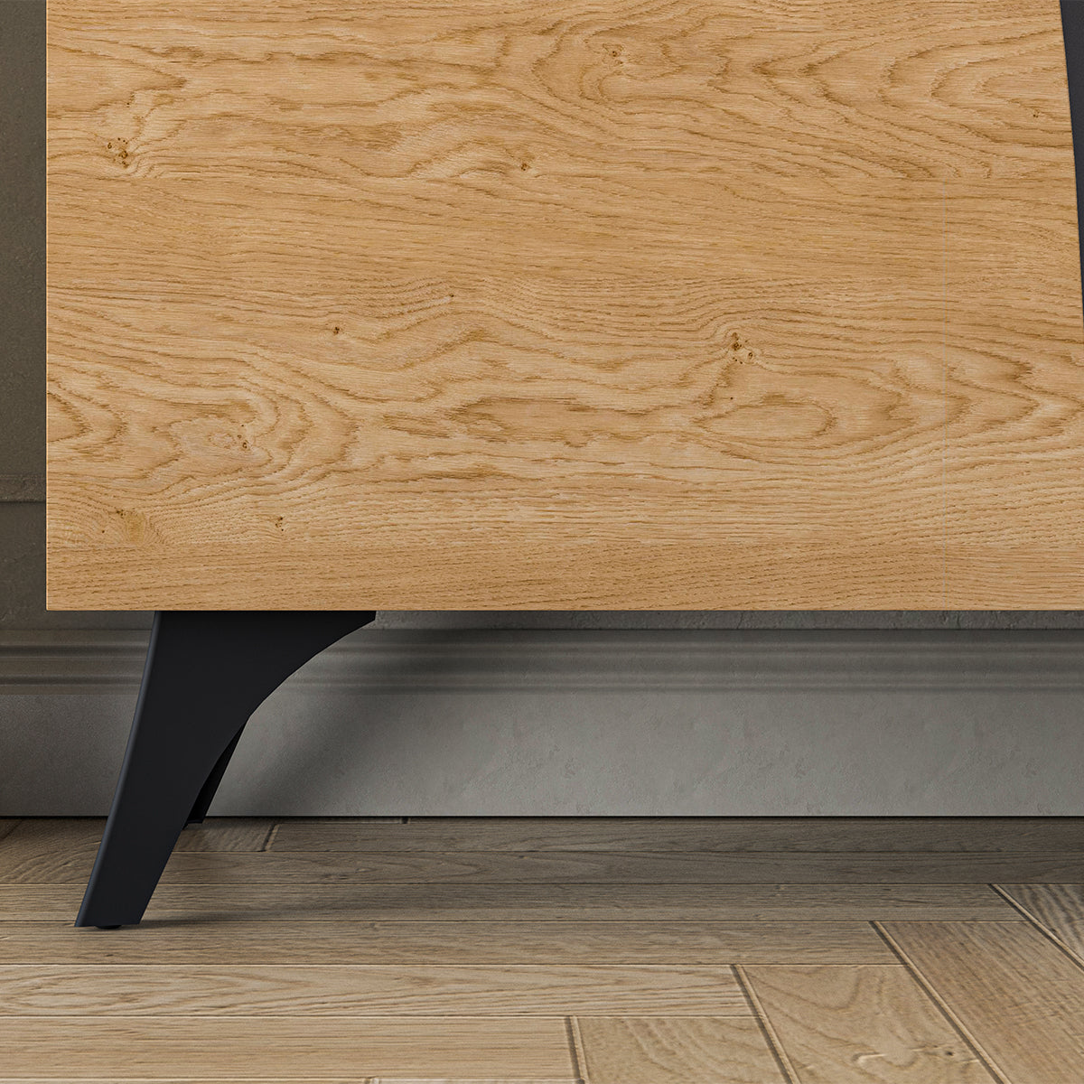 Meuble TV 2 portes 180 cm Soah Bois et Noir - vue 7