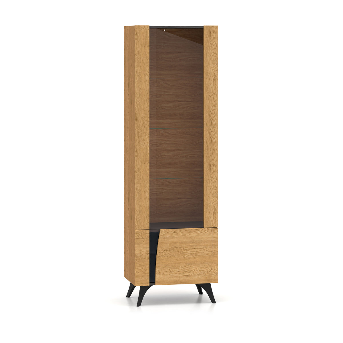 Vitrine 2 portes droite Soah Bois et Noir