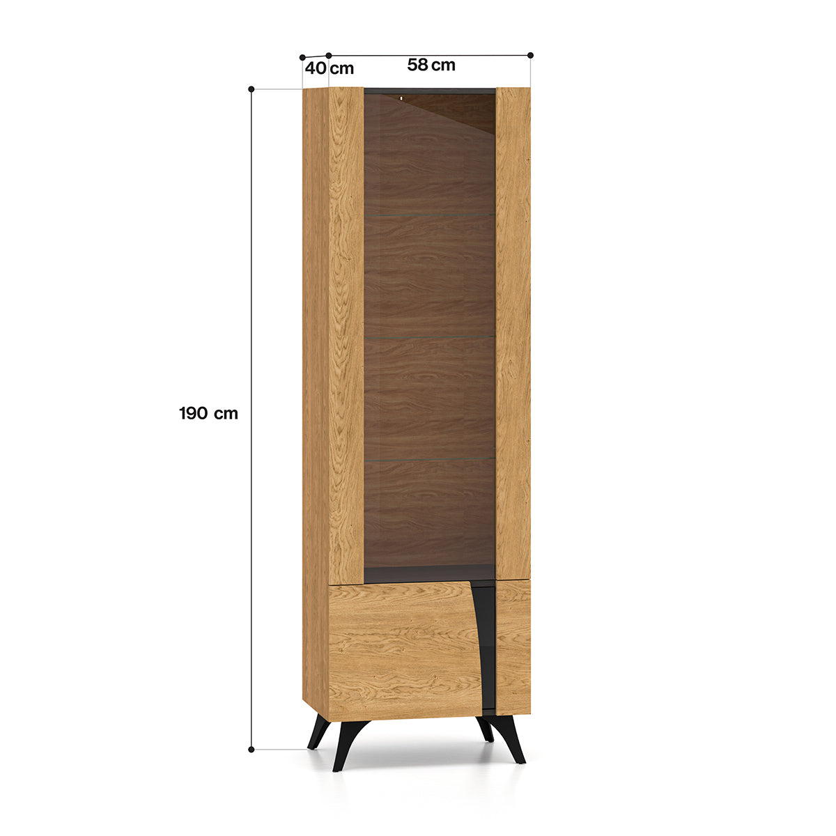 Vitrine 2 portes gauche Soah Bois et Noir - vue 5
