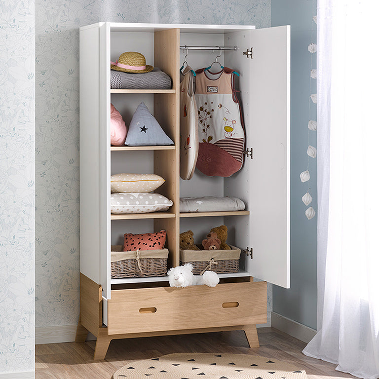 Lit bébé évolutif et Armoire Bébé Provence Archipel Blanc Chêne - vue 5