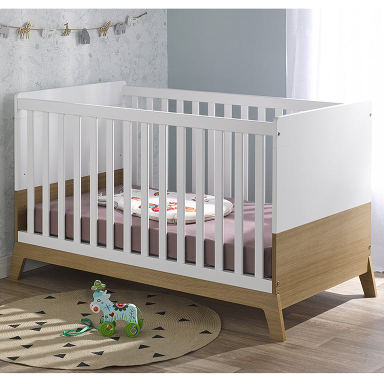 Lit bébé évolutif et Armoire Bébé Provence Archipel Blanc Chêne - vue 2