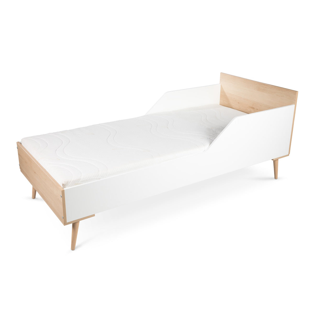 Lit 80x180 sommier inclus LittleSky by Klups Sofie Hêtre et Blanc - vue 2