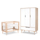 Lit bébé 60x120 et armoire 3 portes LittleSky by Klups Sofie Hêtre et Blanc