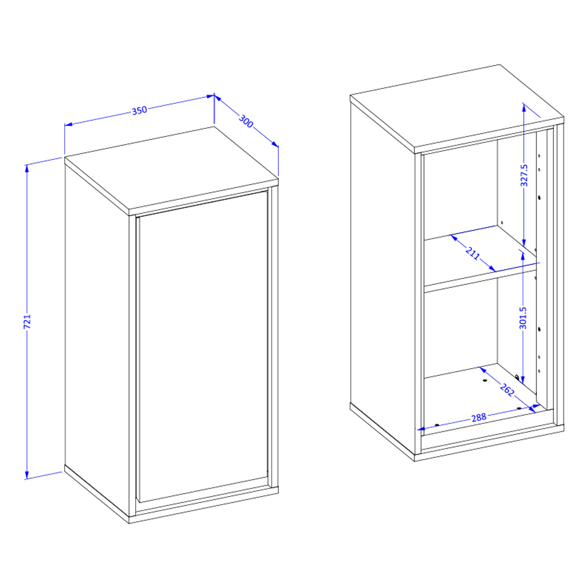 Armoire murale 1 porte Sophéa Taupe - vue 4