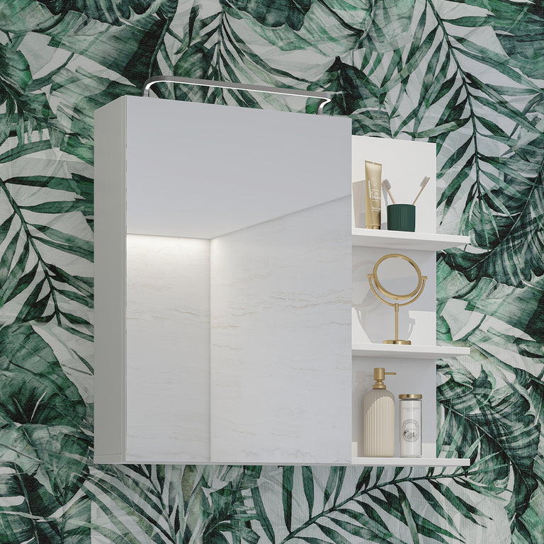 Ensemble meuble sous-vasque 80 cm et armoire miroir Sophéa Blanc
