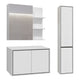 Ensemble meuble sous-vasque 80 cm colonne et armoire miroir Sophéa Blanc