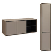 Ensemble meuble sous-vasque 120cm et colonne Sophéa Taupe