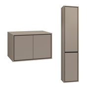 Ensemble meuble sous-vasque 80cm et colonne Sophéa Taupe