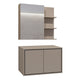 Ensemble meuble sous-vasque 80 cm et armoire miroir Sophéa Taupe