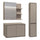 Ensemble meuble sous-vasque 80 cm colonne et armoire miroir Sophéa Taupe