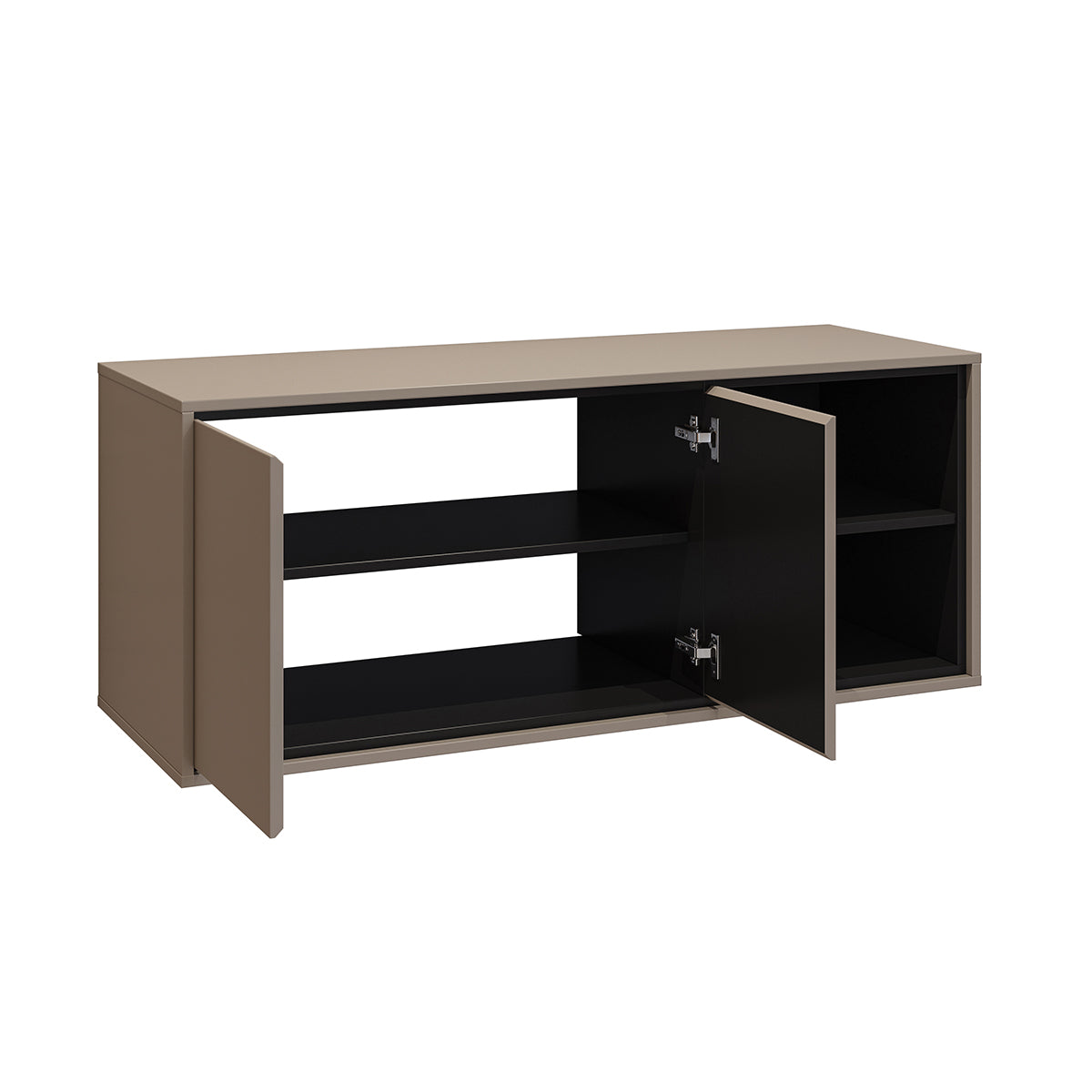 Ensemble meuble sous-vasque 120cm et colonne Sophéa Taupe - vue 2